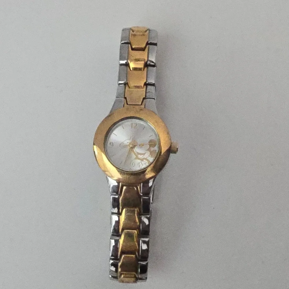 Disney Mickey Mouse MU1355 Watch Womens Two Tone Silver Gold Character Analog